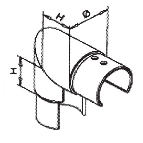 Slotted Upright 90 for 48.3 x 1.5mm Handrail Grade 316